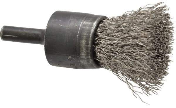 Osborn - 3/4" Brush Diam, Crimped, End Brush - 1/4" Diam Shank, 20,000 Max RPM - Exact Tool & Supply