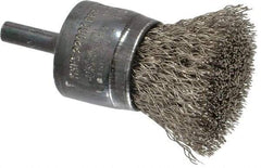 Osborn - 1" Brush Diam, Crimped, End Brush - 1/4" Diam Shank, 20,000 Max RPM - Exact Tool & Supply