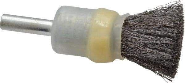 Osborn - 1/2" Brush Diam, Crimped, End Brush - 1/4" Diam Shank, 25,000 Max RPM - Exact Tool & Supply