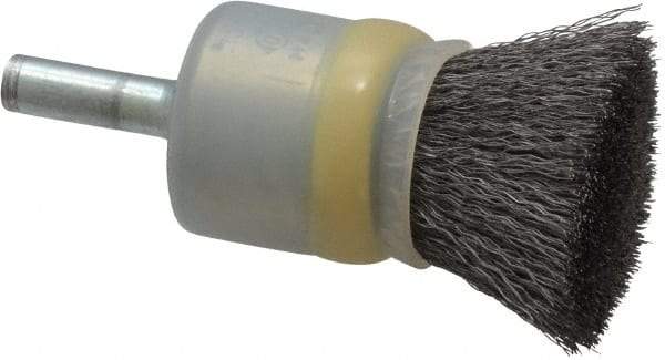 Osborn - 3/4" Brush Diam, Crimped, End Brush - 1/4" Diam Shank, 20,000 Max RPM - Exact Tool & Supply