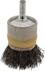 Osborn - 1" Brush Diam, Crimped, End Brush - 1/4" Diam Shank, 20,000 Max RPM - Exact Tool & Supply