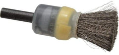 Osborn - 1/2" Brush Diam, Crimped, End Brush - 1/4" Diam Shank, 25,000 Max RPM - Exact Tool & Supply