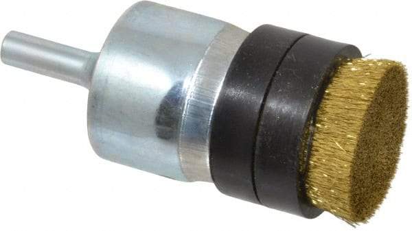 Osborn - 1" Brush Diam, Crimped, End Brush - 1/4" Diam Shank, 7,500 Max RPM - Exact Tool & Supply