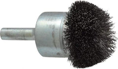 Osborn - 1-1/4" Brush Diam, Crimped, End Brush - 1/4" Diam Shank, 15,000 Max RPM - Exact Tool & Supply