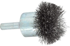 Osborn - 1-1/2" Brush Diam, Crimped, End Brush - 1/4" Diam Shank, 15,000 Max RPM - Exact Tool & Supply