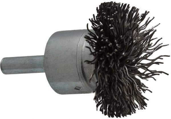 Osborn - 1-1/2" Brush Diam, Crimped, End Brush - 1/4" Diam Shank, 15,000 Max RPM - Exact Tool & Supply