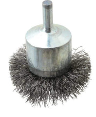Osborn - 2" Brush Diam, Crimped, End Brush - 1/4" Diam Shank, 15,000 Max RPM - Exact Tool & Supply