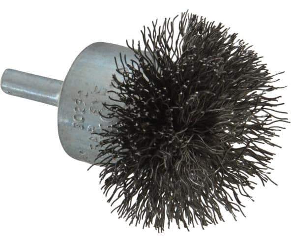 Osborn - 2" Brush Diam, Crimped, End Brush - 1/4" Diam Shank, 15,000 Max RPM - Exact Tool & Supply