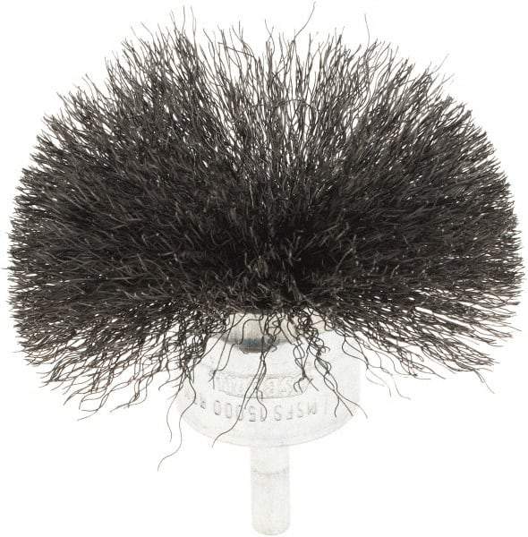 Osborn - 3" Brush Diam, Crimped, End Brush - 1/4" Diam Shank, 15,000 Max RPM - Exact Tool & Supply