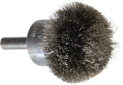 Osborn - 1-1/2" Brush Diam, Crimped, End Brush - 1/4" Diam Shank, 15,000 Max RPM - Exact Tool & Supply