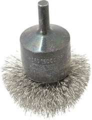 Osborn - 2" Brush Diam, Crimped, End Brush - 1/4" Diam Shank, 15,000 Max RPM - Exact Tool & Supply