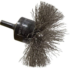 Osborn - 3" Brush Diam, Crimped, End Brush - 1/4" Diam Shank, 15,000 Max RPM - Exact Tool & Supply