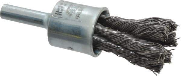 Osborn - 1/2" Brush Diam, Knotted, End Brush - 1/4" Diam Shank, 22,000 Max RPM - Exact Tool & Supply