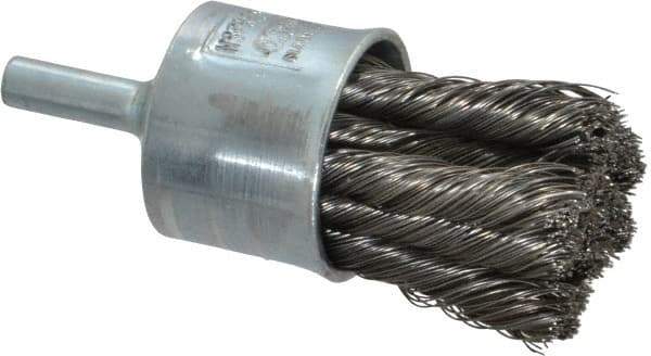 Osborn - 1" Brush Diam, Knotted, End Brush - 1/4" Diam Shank, 20,000 Max RPM - Exact Tool & Supply