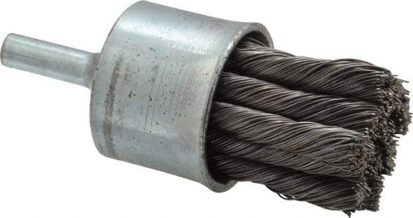 Osborn - 1" Brush Diam, Knotted, End Brush - 1/4" Diam Shank, 20,000 Max RPM - Exact Tool & Supply