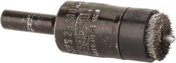 Osborn - 1/2" Brush Diam, End Brush - 1/4" Diam Shank, 3/32" Pilot Diam, 25,000 Max RPM - Exact Tool & Supply
