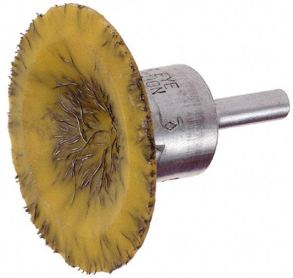 Osborn - 2" Brush Diam, Encapsulated, Flared End Brush - 1/4" Diam Shank, 20,000 Max RPM - Exact Tool & Supply