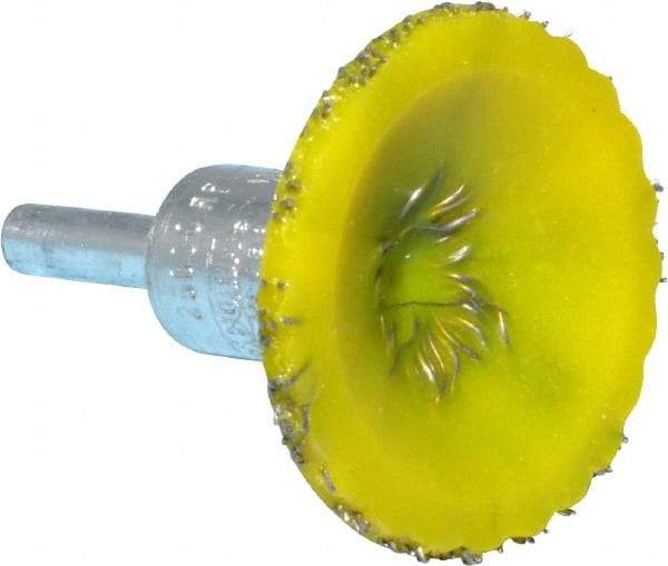 Osborn - 1-3/4" Brush Diam, Encapsulated, Flared End Brush - 1/4" Diam Shank, 25,000 Max RPM - Exact Tool & Supply