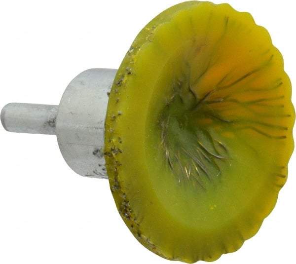 Osborn - 2" Brush Diam, Encapsulated, Flared End Brush - 1/4" Diam Shank, 20,000 Max RPM - Exact Tool & Supply