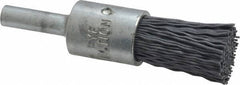 Osborn - 320 Grit, 1/2" Brush Diam, End Brush - Extra Fine Grade, 1/4" Diam Shank, 9,000 Max RPM - Exact Tool & Supply