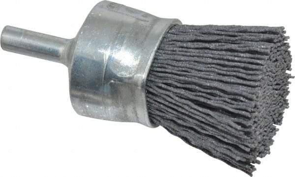 Osborn - 120 Grit, 1" Brush Diam, End Brush - Fine Grade, 1/4" Diam Shank, 9,000 Max RPM - Exact Tool & Supply