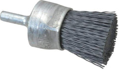 Osborn - 320 Grit, 1" Brush Diam, End Brush - Extra Fine Grade, 1/4" Diam Shank, 9,000 Max RPM - Exact Tool & Supply