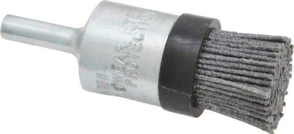 Osborn - 80 Grit, 3/4" Brush Diam, End Brush - Medium Grade, 1/4" Diam Shank, 9,000 Max RPM - Exact Tool & Supply