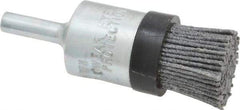 Osborn - 80 Grit, 3/4" Brush Diam, End Brush - Medium Grade, 1/4" Diam Shank, 9,000 Max RPM - Exact Tool & Supply