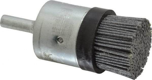 Osborn - 120 Grit, 1" Brush Diam, End Brush - Fine Grade, 1/4" Diam Shank, 9,000 Max RPM - Exact Tool & Supply