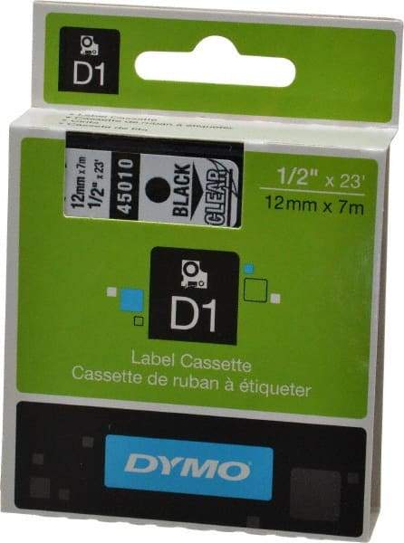 Dymo - 276" Long, Black Label Tape - 23' Long - Exact Tool & Supply