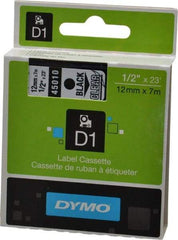Dymo - 276" Long, Black Label Tape - 23' Long - Exact Tool & Supply
