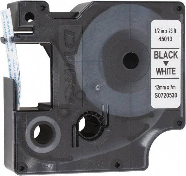 Dymo - 276" Long, Black Label Tape - 23' Long - Exact Tool & Supply