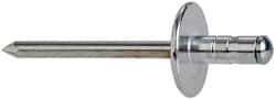 RivetKing - Size 62-64 Large Flange Head Aluminum Multi Grip Blind Rivet - Steel Mandrel, 0.062" to 1/4" Grip, 0.612" Head Diam, 0.192" to 0.196" Hole Diam, 0.519" Length Under Head, 3/16" Body Diam - Exact Tool & Supply