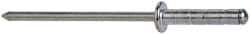 RivetKing - Size 45-47 Dome Head Aluminum Multi Grip Blind Rivet - Steel Mandrel, 0.236" to 0.445" Grip, 1/4" Head Diam, 0.129" to 0.133" Hole Diam, 0.704" Length Under Head, 1/8" Body Diam - Exact Tool & Supply