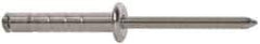 RivetKing - Size 610-612 Dome Head Aluminum Multi Grip Blind Rivet - Steel Mandrel, 1/2" to 0.787" Grip, 3/8" Head Diam, 0.192" to 0.196" Hole Diam, 1.07" Length Under Head, 3/16" Body Diam - Exact Tool & Supply