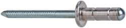 RivetKing - Size 84-86 Dome Head Aluminum Multi Grip Blind Rivet - Steel Mandrel, 0.156" to 3/8" Grip, 0.511" Head Diam, 0.257" to 0.261" Hole Diam, 0.59" Length Under Head, 1/4" Body Diam - Exact Tool & Supply