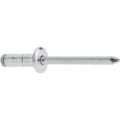 RivetKing - Size 52-54 Large Flange Head Aluminum Multi Grip Blind Rivet - Steel Mandrel, 0.047" to 0.276" Grip, 1/2" Head Diam, 0.16" to 0.164" Hole Diam, 0.512" Length Under Head, 5/32" Body Diam - Exact Tool & Supply
