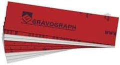 Gravotech - 8 Inch Long x 2 Inch High, Plastic Engraving Stock - Red and White - Exact Tool & Supply