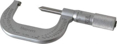 Starrett - 1 to 2" Range, Mechanical Screw Thread Micrometer - Plain Thimble, 0.001" Graduation, 0.004mm Accuracy - Exact Tool & Supply