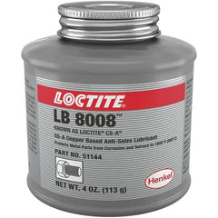 Loctite - 4 oz Can High Temperature Anti-Seize Lubricant - Copper/Graphite, -29 to 1,800°F, Copper Colored, Water Resistant - Exact Tool & Supply