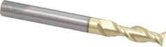 ProMax - 1/4", 3/4" LOC, 1/4" Shank Diam, 2-1/2" OAL, 2 Flute, Solid Carbide Square End Mill - Single End, ZrN Finish, Spiral Flute, 40° Helix, Centercutting, Right Hand Cut, Right Hand Flute, Series 108 - Exact Tool & Supply