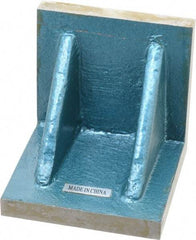 Interstate - 4" Wide x 4" Deep x 4" High Cast Iron Machined Angle Plate - Standard Plate, Flat Surface, Double Web, Single Plate - Exact Tool & Supply