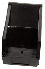 Quantum Storage - 30 Lb. Load Capacity, 10-7/8" Deep, Black Polypropylene Hopper Stacking Bin - 5" High x 5-1/2" Wide x 10-7/8" Long - Exact Tool & Supply