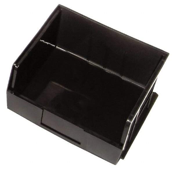 Quantum Storage - 50 Lb. Load Capacity, 10-7/8" Deep, Black Polypropylene Hopper Stacking Bin - 5" High x 11" Wide x 10-7/8" Long - Exact Tool & Supply