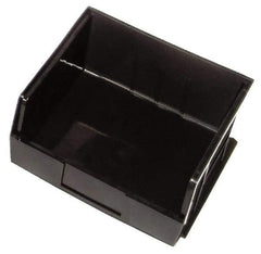 Quantum Storage - 50 Lb. Load Capacity, 10-7/8" Deep, Black Polypropylene Hopper Stacking Bin - 5" High x 11" Wide x 10-7/8" Long - Exact Tool & Supply