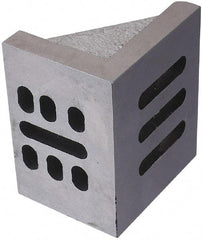 Interstate - 10" Wide x 6" Deep x 8" High Cast Iron Partially Machined Angle Plate - Slotted Plate, Through-Slots on Surface, Webbed, Single Plate - Exact Tool & Supply