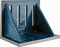 Interstate - 12" Wide x 8" Deep x 9" High Cast Iron Partially Machined Angle Plate - Slotted Plate, Through-Slots on Surface, Webbed, Single Plate - Exact Tool & Supply