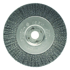 4″ Diameter-3/8″-1/2″ Arbor Hole - Crimped Steel Wire Straight Wheel - Exact Tool & Supply
