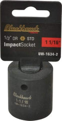 Blackhawk by Proto - 1/2" Drive 1-1/16" Standard Impact Socket - 6 Points, 1-3/4" OAL - Exact Tool & Supply