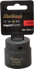 Blackhawk by Proto - 1/2" Drive 1-3/16" Standard Impact Socket - 6 Points, 2" OAL - Exact Tool & Supply